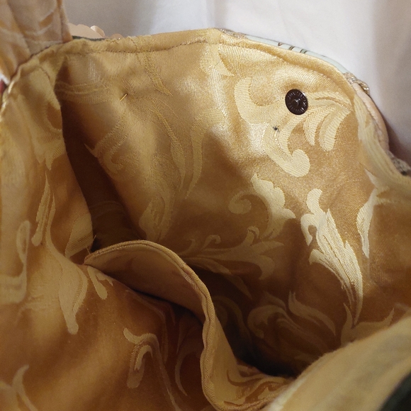 Large Hand Crafted Tapestry Fringe Purse Boho Crossbody Bag Upcycle - Picture 5 of 5